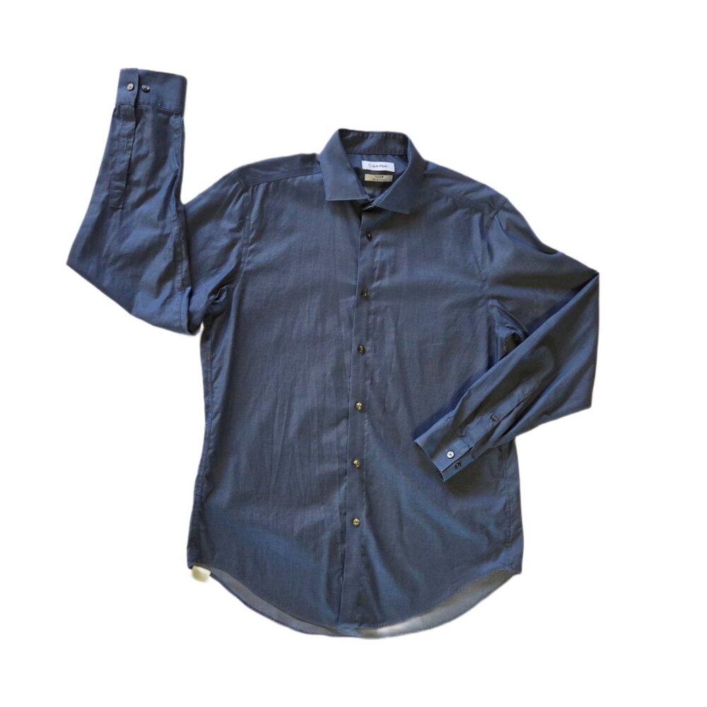 Calvin Klein Steel+ Slim Fit Stretch Dress Shirt - Men's 15.5, 32/33